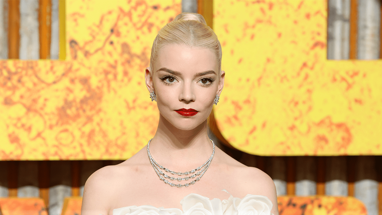 Anya Taylor-Joy with a blonde bun at Cannes.