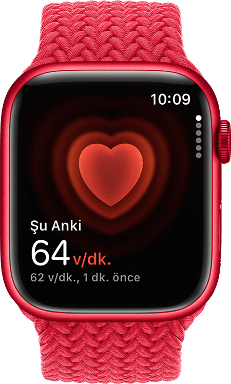 O anki kalp atış hızını 54 v/dk. olarak gösteren Kalp Atış Hızı uygulaması