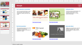 Slide show showing 4 accessible template images, and other slides