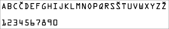 Prikazuje pisavo, uporabljeno za črke in številke v ključu izdelka za Office